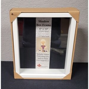 Lawrence Frames 790280 White Wood Shadow Box Picture Frame 8 by 10-Inch